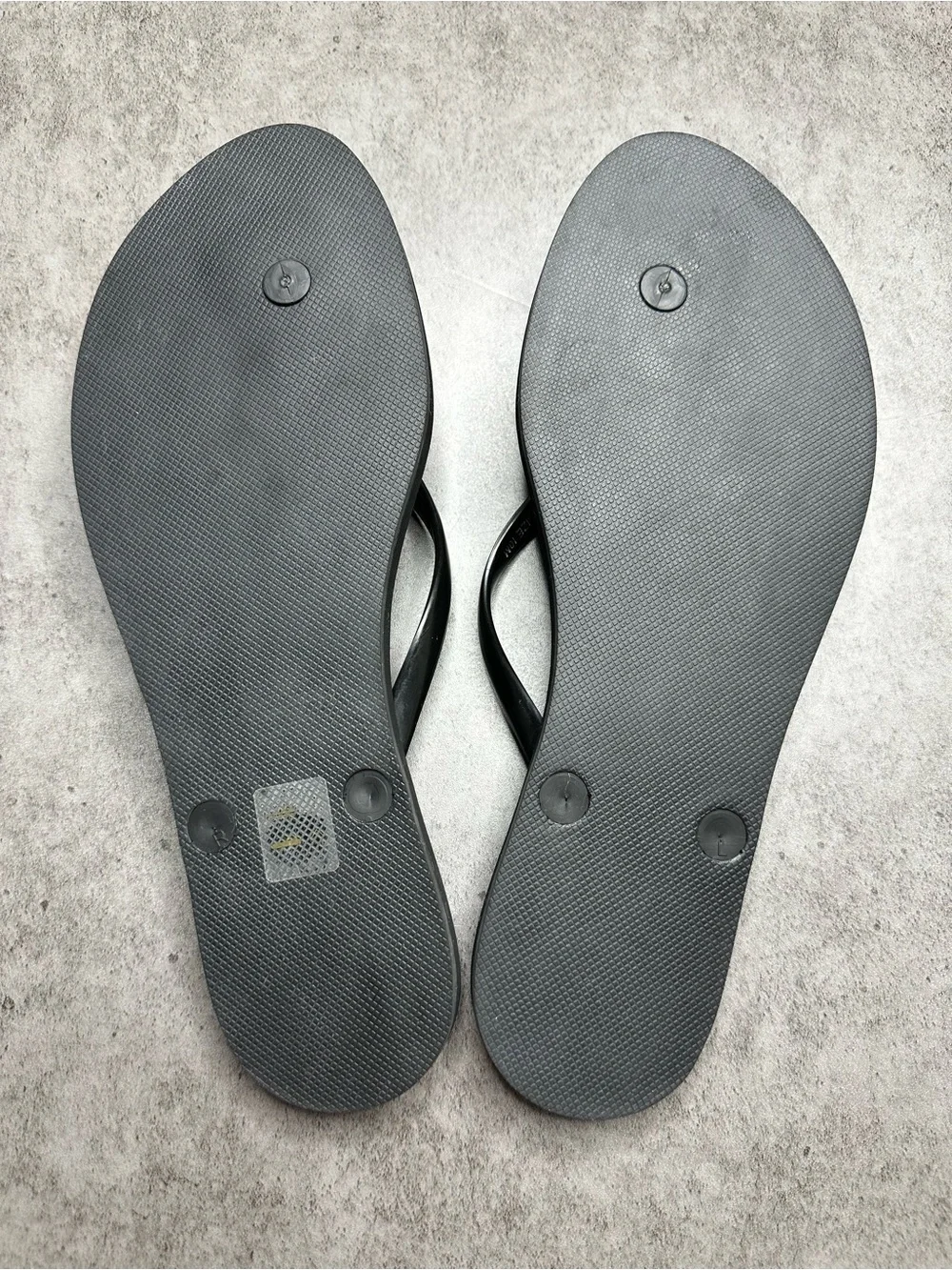 Tory Burch Chelsea Flip Flop Sandals Black Gold Logo Size 10